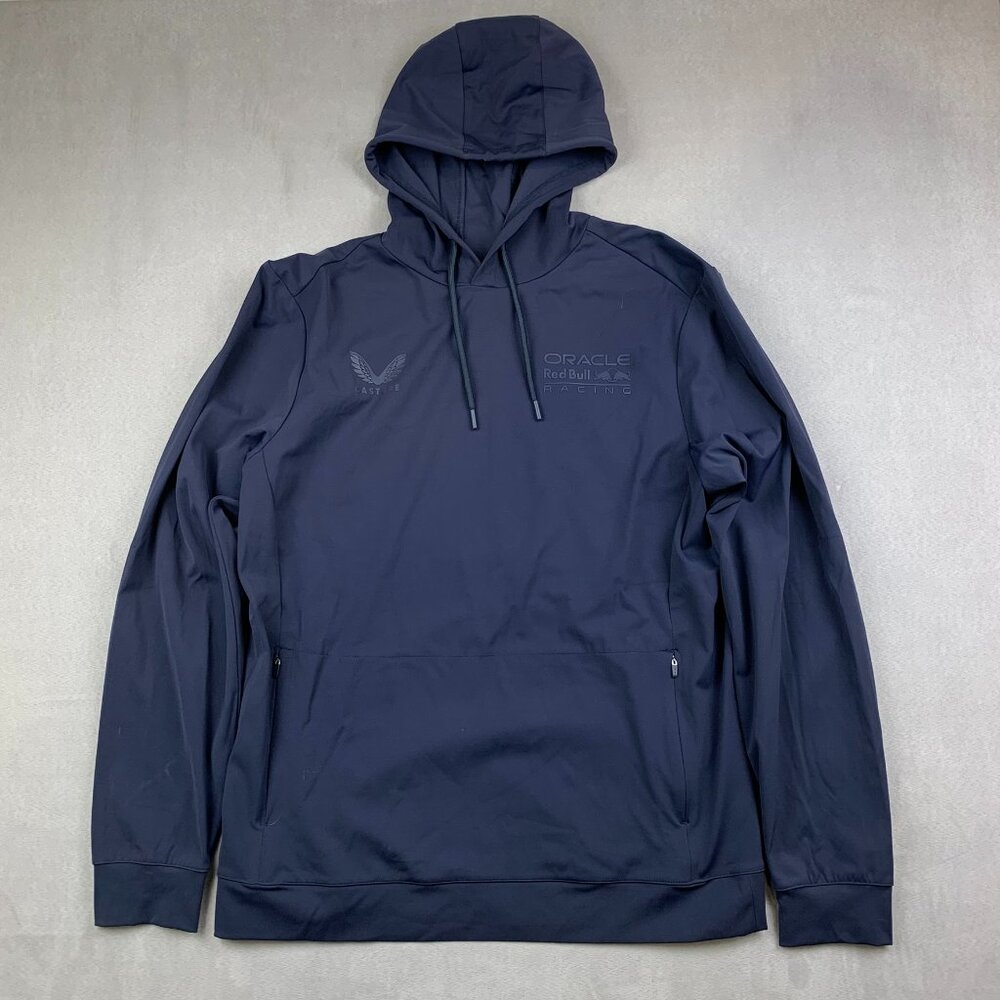 Castore Mens Sweater Large Navy Blue Hoodie Oracle Redbull Racing Nylon Stretch